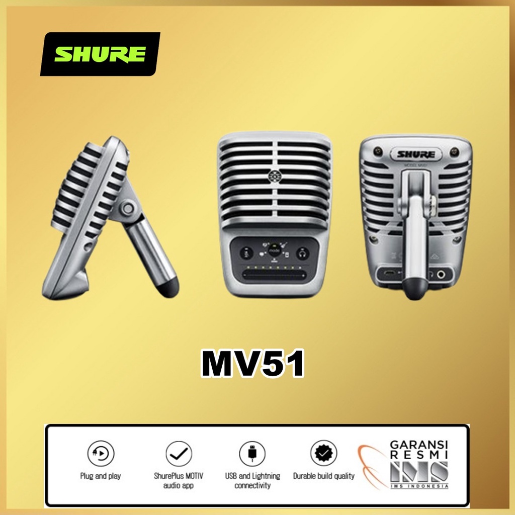 Shure MV51 Digital Large Diaphragm Condenser Microphone Mic MV 51