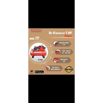 KOMPRESOR PAZTO 5 HP + PENGGERAK DINAMO 5HP TERBAIK ORIGINAL