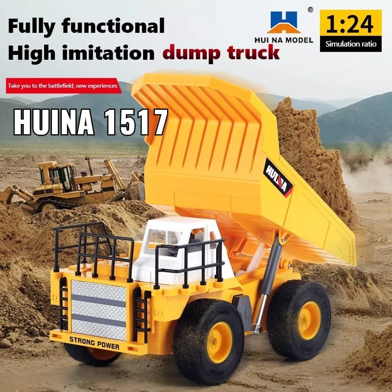 RC Huina 1517 RC Dumper 2.4G Alloy Dump Truck Traktor 6 Chanel Scala 1/24