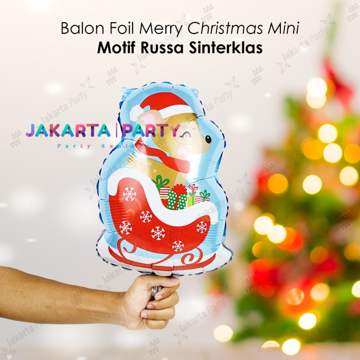 Balon Foil Kereta Rusa Mini / Balon Foil Natal / Balon Foil Xmas