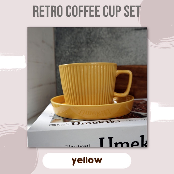Retro Cofee Cup Set / set cangkir kopi - Yellow