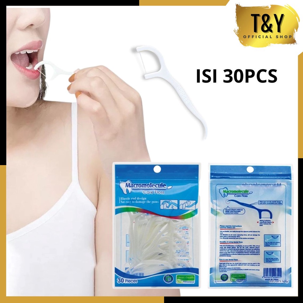 T&amp;Y Benang Tusuk Gigi Dental Floss  Isi 30pc High Quality Higienis Murah Import