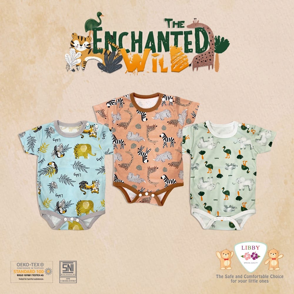 (ECER) Libby Baju KODOK SEGITIGA / JUMPER Segitiga Newborn Bayi / Bodysuit