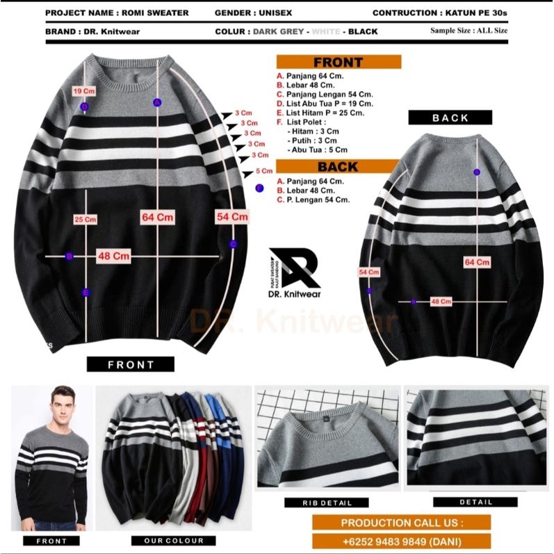 Sweater Rajut Pria Lengan Panjang Korea Korean Style Keren Premium