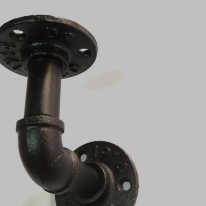Vintage pipe shelf bracket pipa besi industrial 1/2 inch - pipa 10 cm