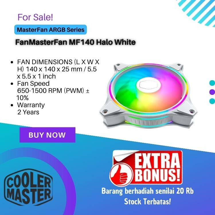 Cooler Master MasterFan MF140 Halo White