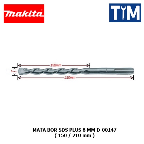 MAKITA Mata Bor Beton 8 MM x 210 MM SDS Plus Drill Bits D-00147