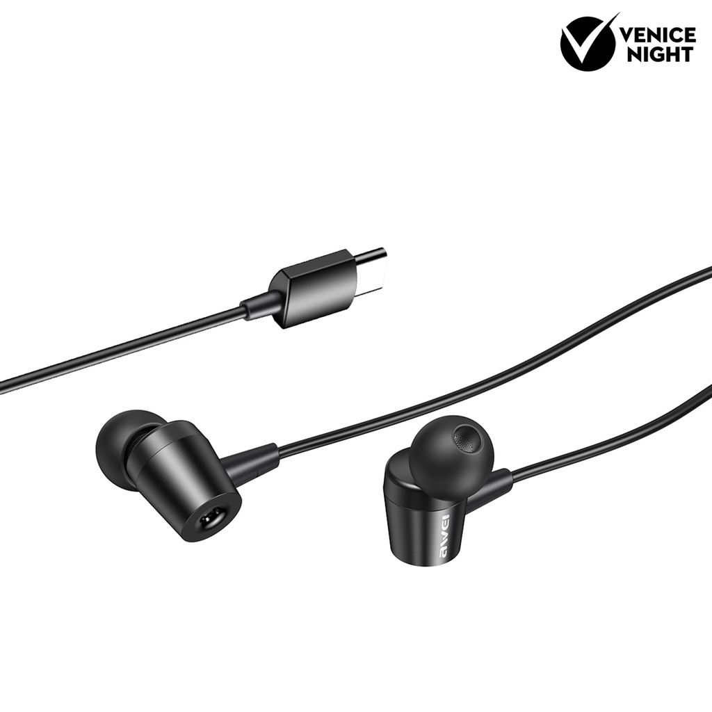 (VNEP) (Berkabel) TC-1 Earbud dengan Mic Stereo Sound TPE Noise Isolation Earphone untuk Panggilan Suara