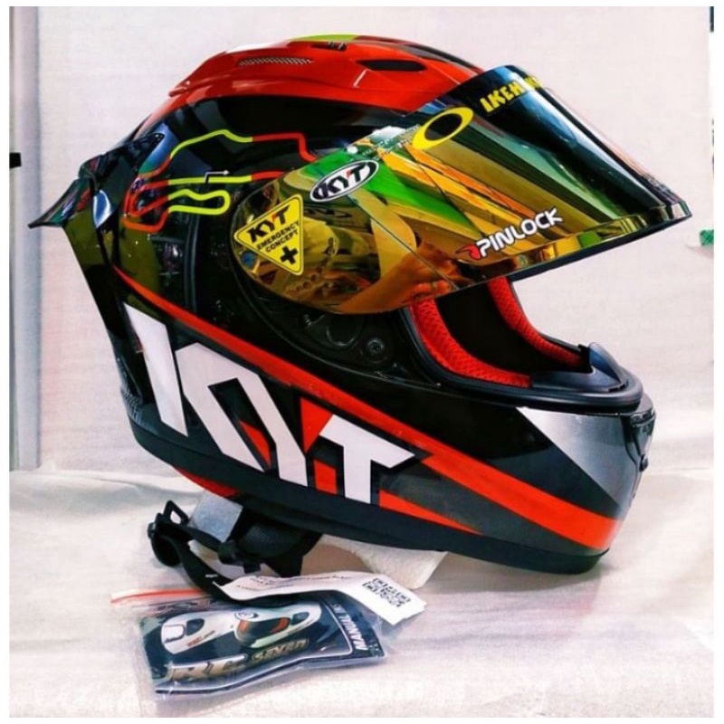 HELM KYT RC7 SPAIN BLACK PAKET GANTENG