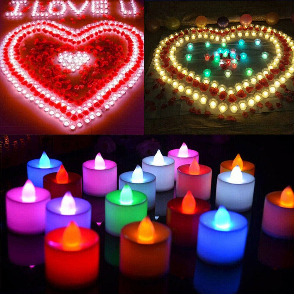 &lt; M.A &gt; (1PCS) Lampu Lilin Hias Rainbow  Lampu Hias Warna Warni  Lampu Lilin Elektrik Led Mini Candle Lampu Lilin Portable Lampu Hias Warna Warni