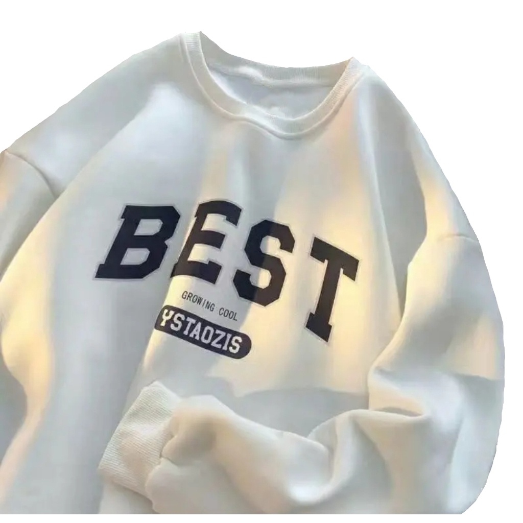 Sweaterpolos Basic Sweater BEST ( Sablon ) Unisex Pria &amp; Wanita