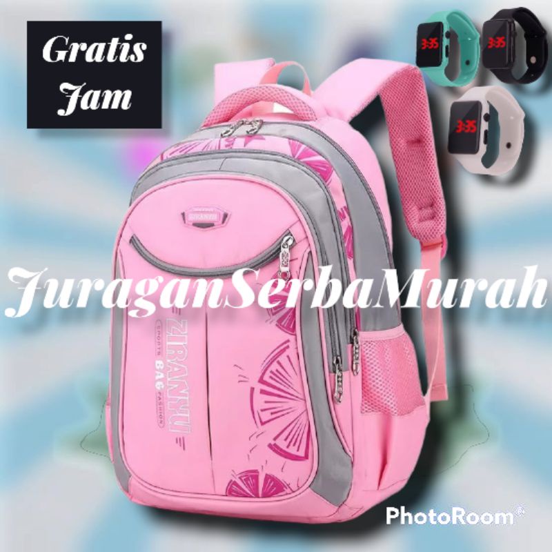 Tas Ransel Sekolah Unisex Ziranyu Ukuran Besar Murah