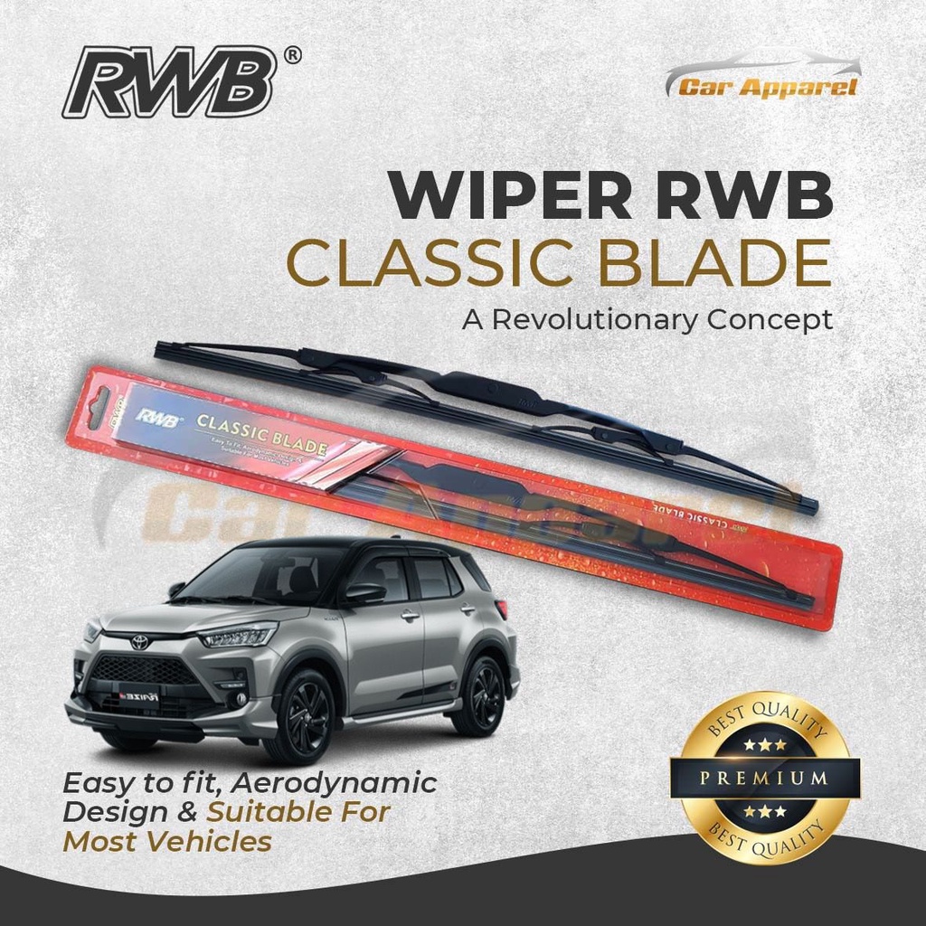 Wiper RWB Classic Toyota Raize Hybrid / Windshield Toyota Raize RWB 2 Pcs