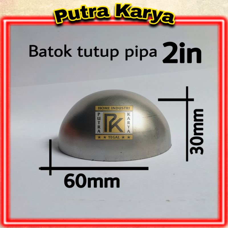 10pcs Batok Tutup Pipa 2 inch Besi Plat