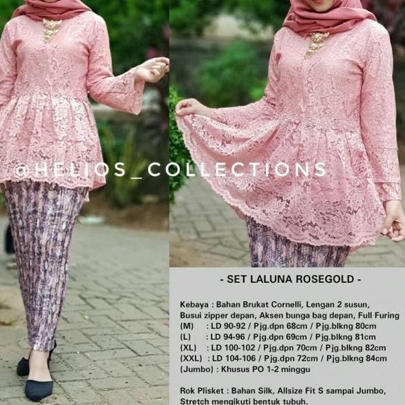 SET KEBAYA LALUNA / KEBAYA MODERN / KEBAYA BROKAT / KEBAYA COUPLE - Merah, M