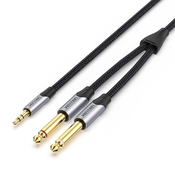 dorifarms - kabel aux audio 3.5mm ke dual 6.5mm braided