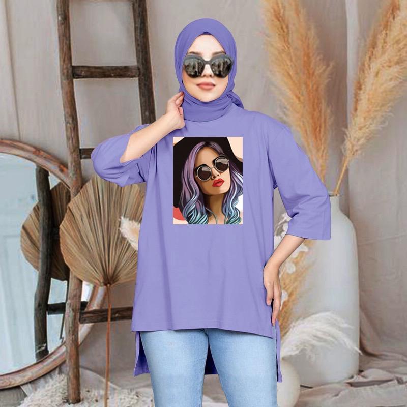 Weijia Fashion Baju Tunic Wanita Terbaru / TUNIK BASIC OVERSIZE WANITA HIJAB'S VARIASI 020 DTF /  Pakaian Muslimah Kekiinian