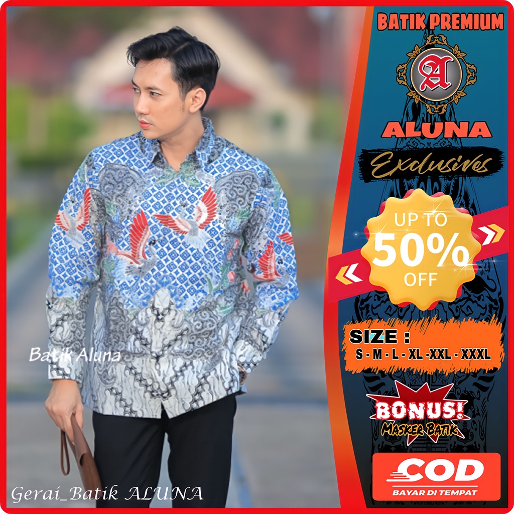 Baju Batik Pria Lengan Panjang Semi Tulis Solo Danar Hadi Bahan Katun Primis Original Kemeja Cwo Tra