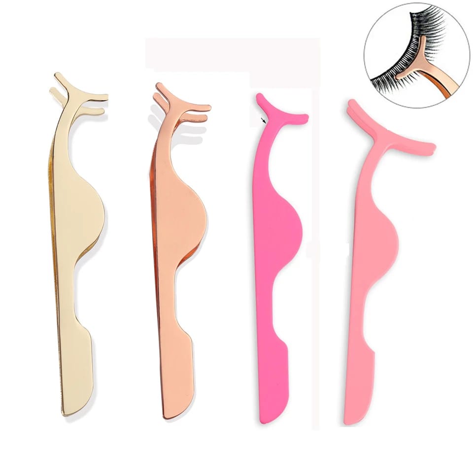 Pinset Multifungsi Bahan Stainless Steel untuk Memasang Bulu Mata Palsu / False Eyelashes Tweezers F848