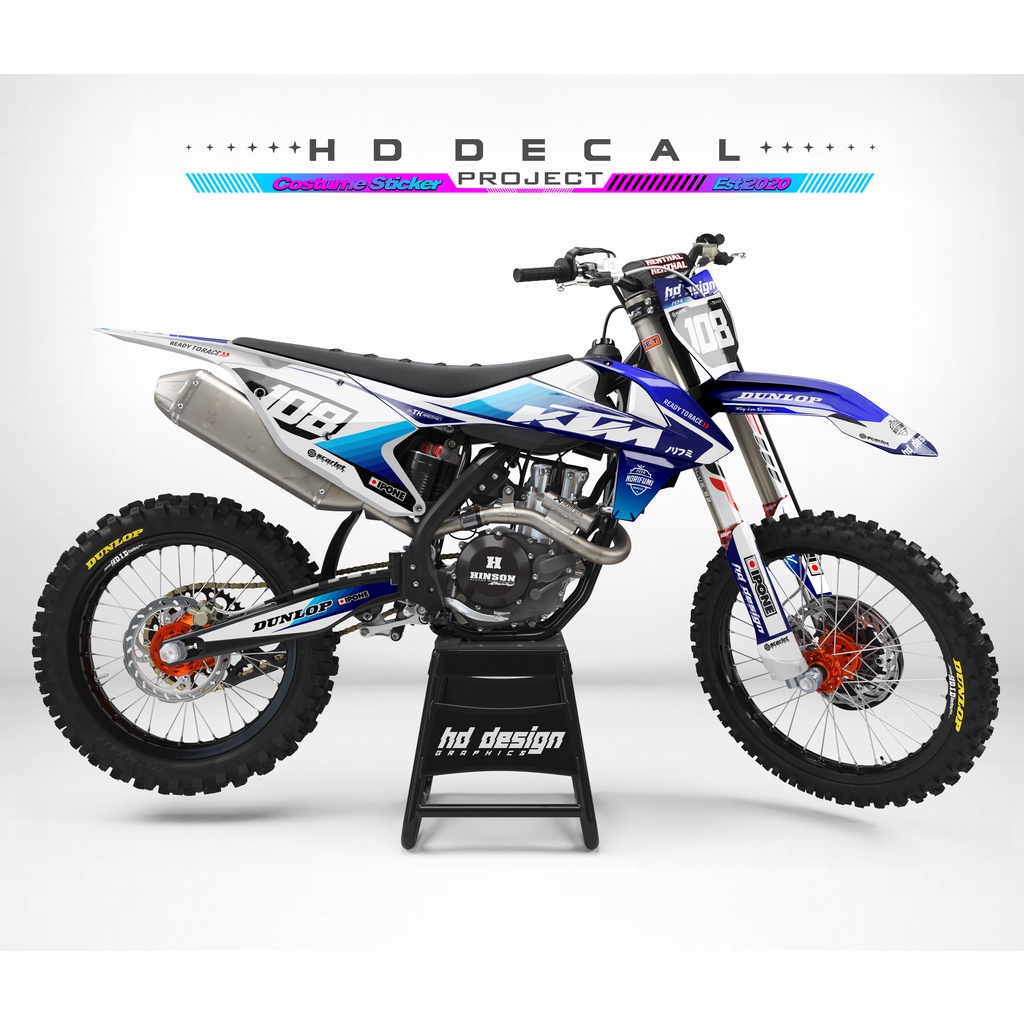 DECAL KTM 250 2017 BIRU PUTIH SIMPEL  FREE REQUES