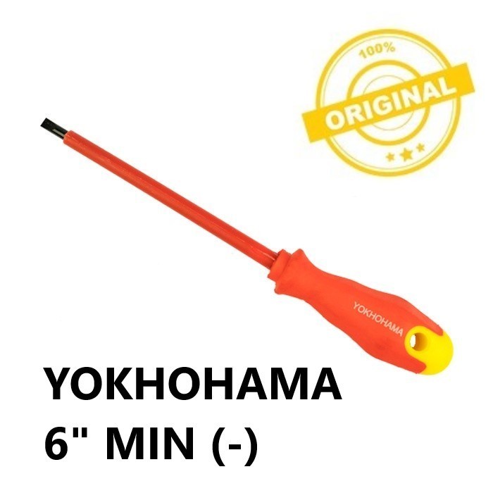 YOKHOHAMA OBENG LISTRIK 6" 6 INCH MIN (-) 1000V SCREWDRIVER