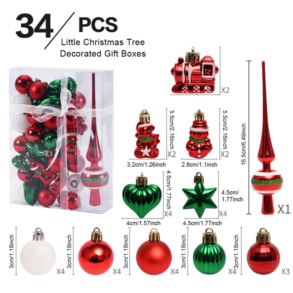 Huit 34pcsset Hiasan Gantung Pohon Natal Bentuk Bola Untuk Dekorasi