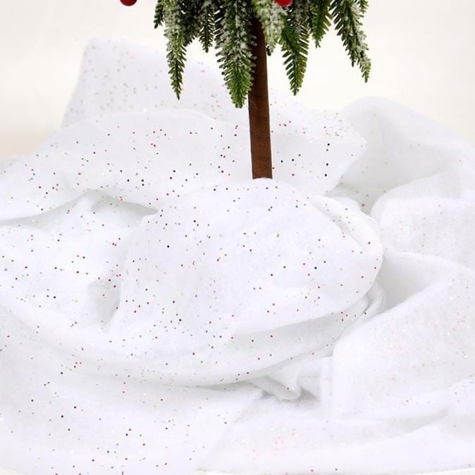 Alas Pohon Natal Model Salju Putih Snow Blanket Karpet Pohon Natal Bahan Plush Warna Putih | Karpet Salju Untuk Dekorasi Rumah Pesta / Dekorasi Natal