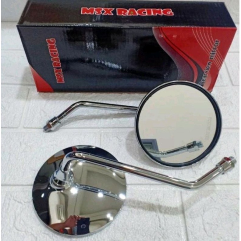 Spion Vespa Crome Bingkai panjang Drat Honda/Yamaha full censi universal Honda/yamaha