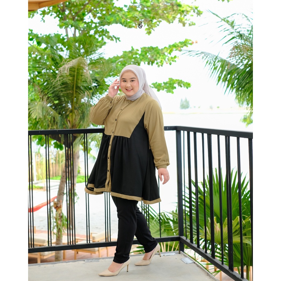 Bibigsize - Sasha Blouse | Atasan Blouse Knit Bigsize Jumbo