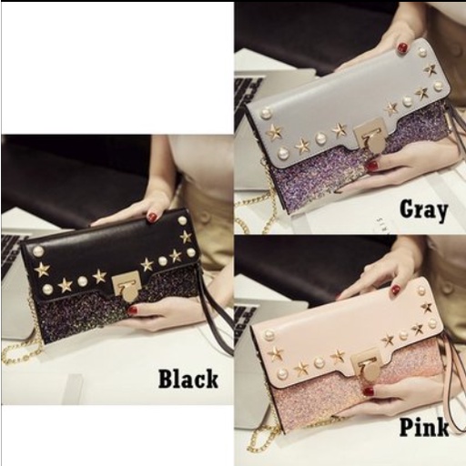 Tas Pesta Glitter Rantai Star