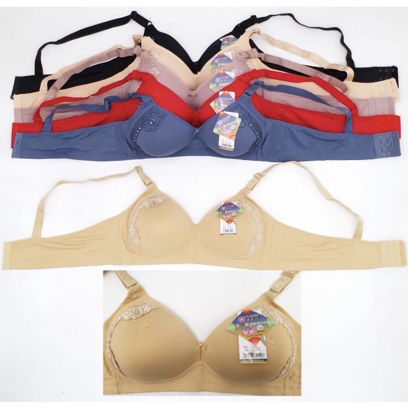 (1pcs) BH BRA wanita YILANER 333 asli cup B/C busa tipis tanpa kawat kait 3 TERMURAH