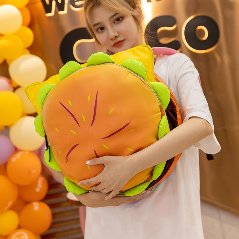 ↂ☾Sera Cartoon Network Little Red Book dengan Cheeseburger Backpack Tas Sekolah Lucu Ransel Big Rong