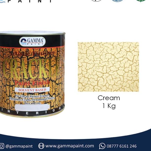 CRACKLE Paint Effect - 1L - Solvent Based - Cat Efek Motif Retak - Cream
