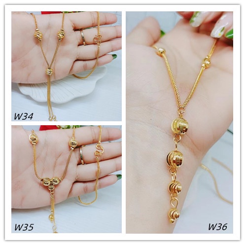 Kalung Xuping Biji Bola Lapis Emas 24k Perhiasan Fashion W34/35/36 (Panjang 60-70CM)