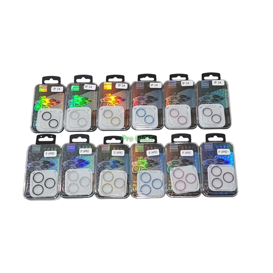 L06 Iphone 14 14 PLUS 14 PRO 14 PRO MAX GLITTER Camera Lens Ring Tempered Glass