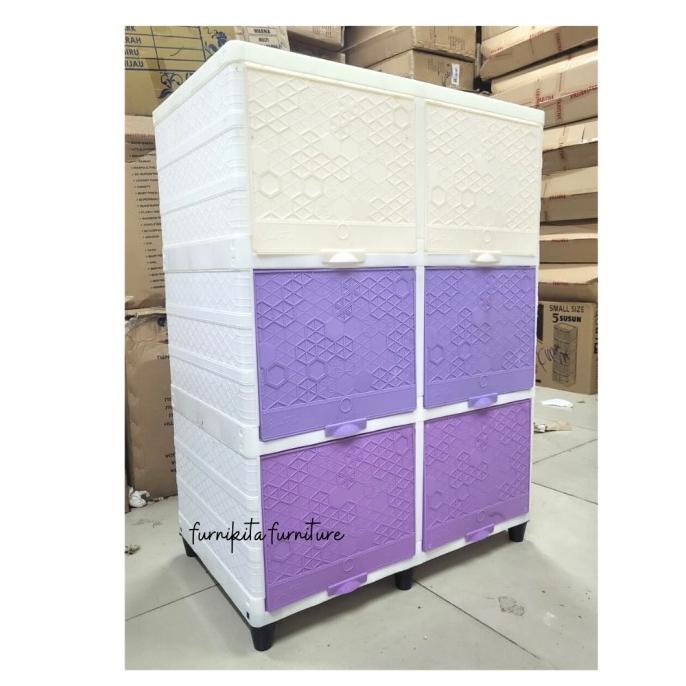 

JTR - LEMARI PLASTIK CLUB FLIP DOUBLE SUSUN 3 RAK SERBAGUNA stock ready