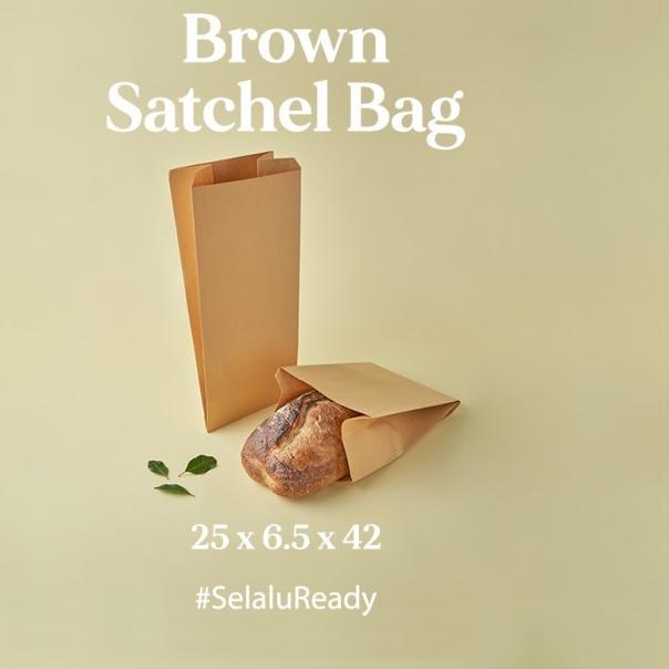 

[Digipack] Brown Satchel Bag 25 x 6.5 x 42 | Kantong Kertas Roti Snack