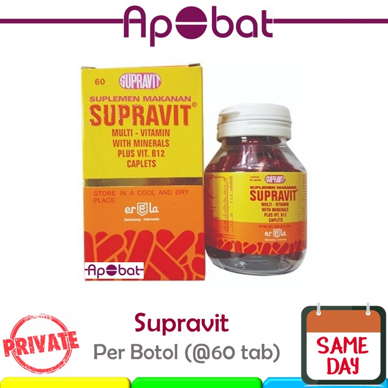 - ApObat - Supravit Multivitami 60 kaplet Multi vitamin Suprafit Tablet Supra Vit Fit