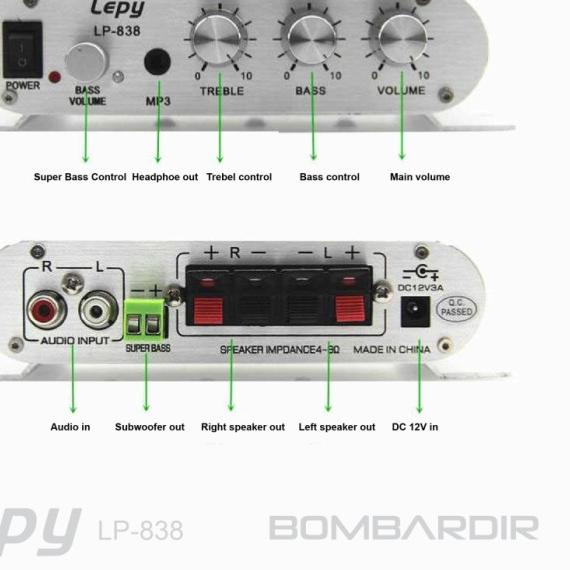 AMPLIFIER LEPY LP-838 MINI STEREO AUDIO