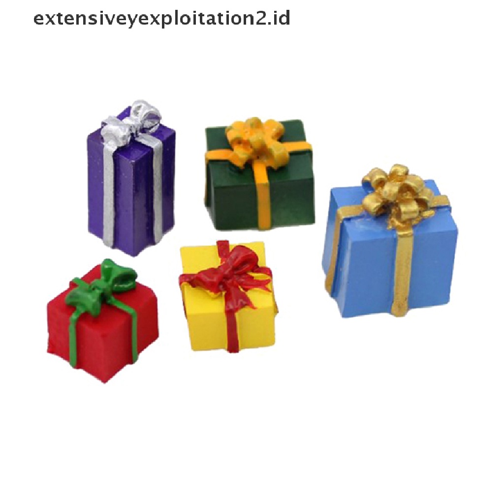 5pcs / Set Mainan Miniatur Kotak Hadiah Skala 1: 12 Untuk Dekorasi Rumah Boneka