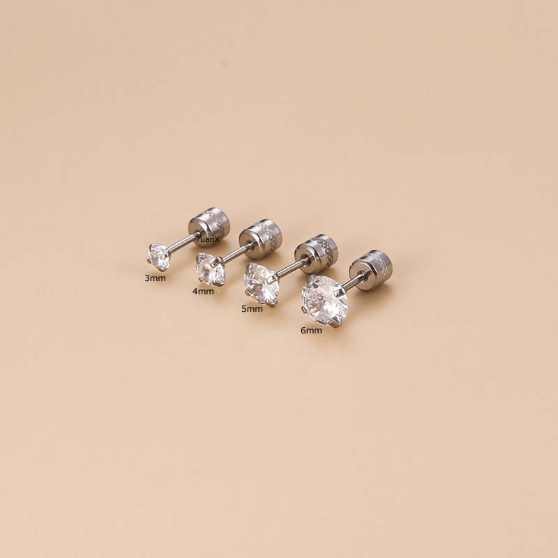 1pc Anting Tindik Tulang Rawan Telinga 4 Cakar Bahan Stainless Steel 2022