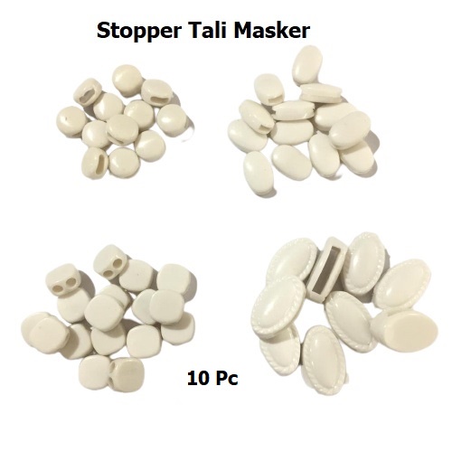 Stopper Tali Masker Pengatur Adjustable/Stopper Untuk Tali Masker Warna Putih Harga/10pc