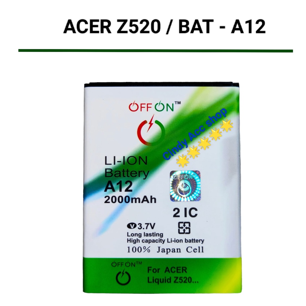 Baterai Acer Liquid Z520 BAT-A12 Battery Batre Double IC