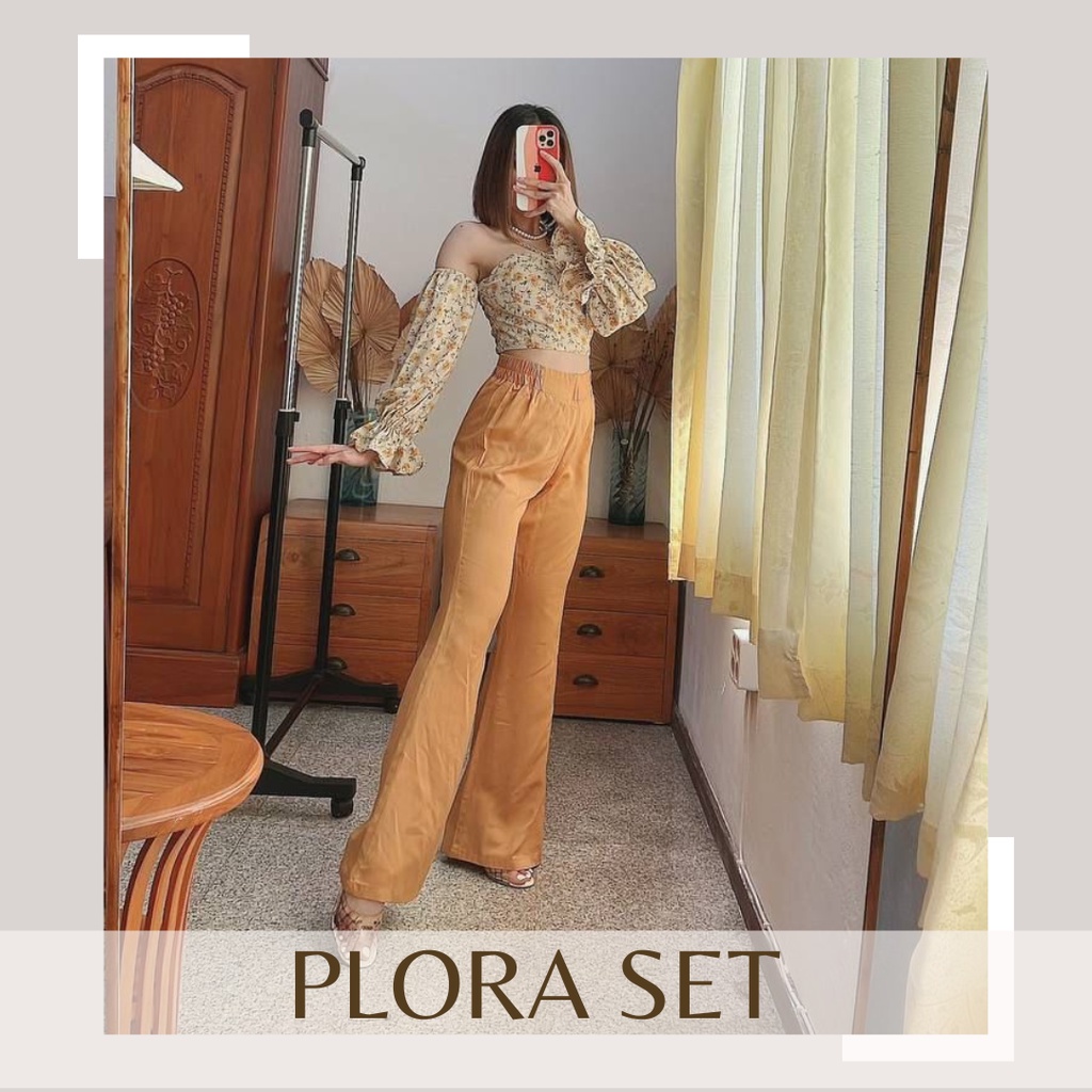 dstcollectionbali | Pakaian One Set Plora  by Lucey Brand Zara Twill Setelan Stelan Wanita Baju Cela