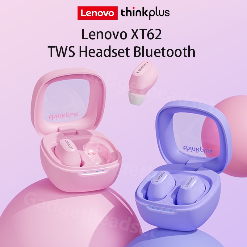 Thinkplus Lenovo XT62 Headset Bluetooth 5.3 Mini Earbud TWS Earphone with Microphone Latensi rendah