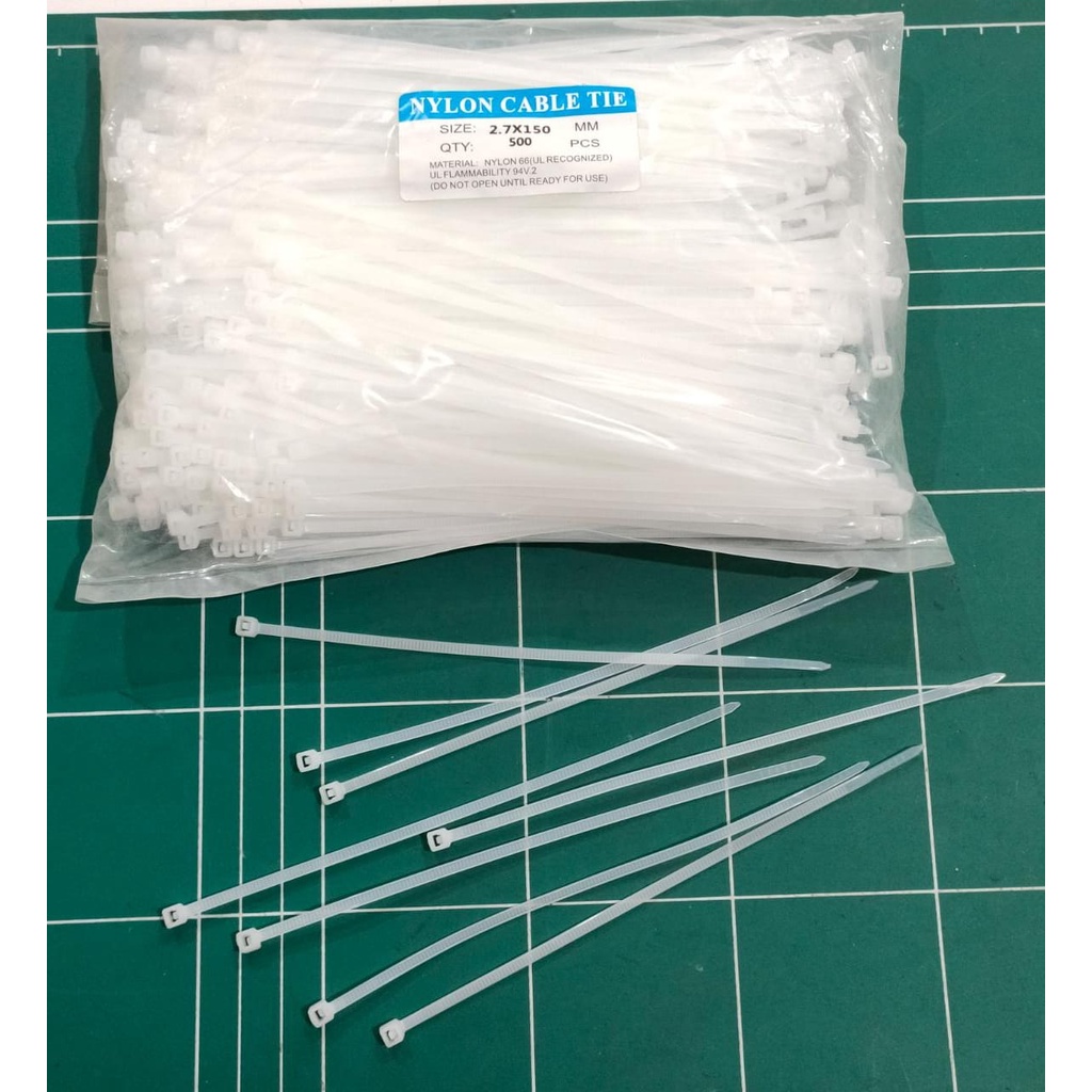 Cable Ties Nylon/Kabel Tis Pengikat 2,7 x 150 mm/15 cm #100bj - PUTIH