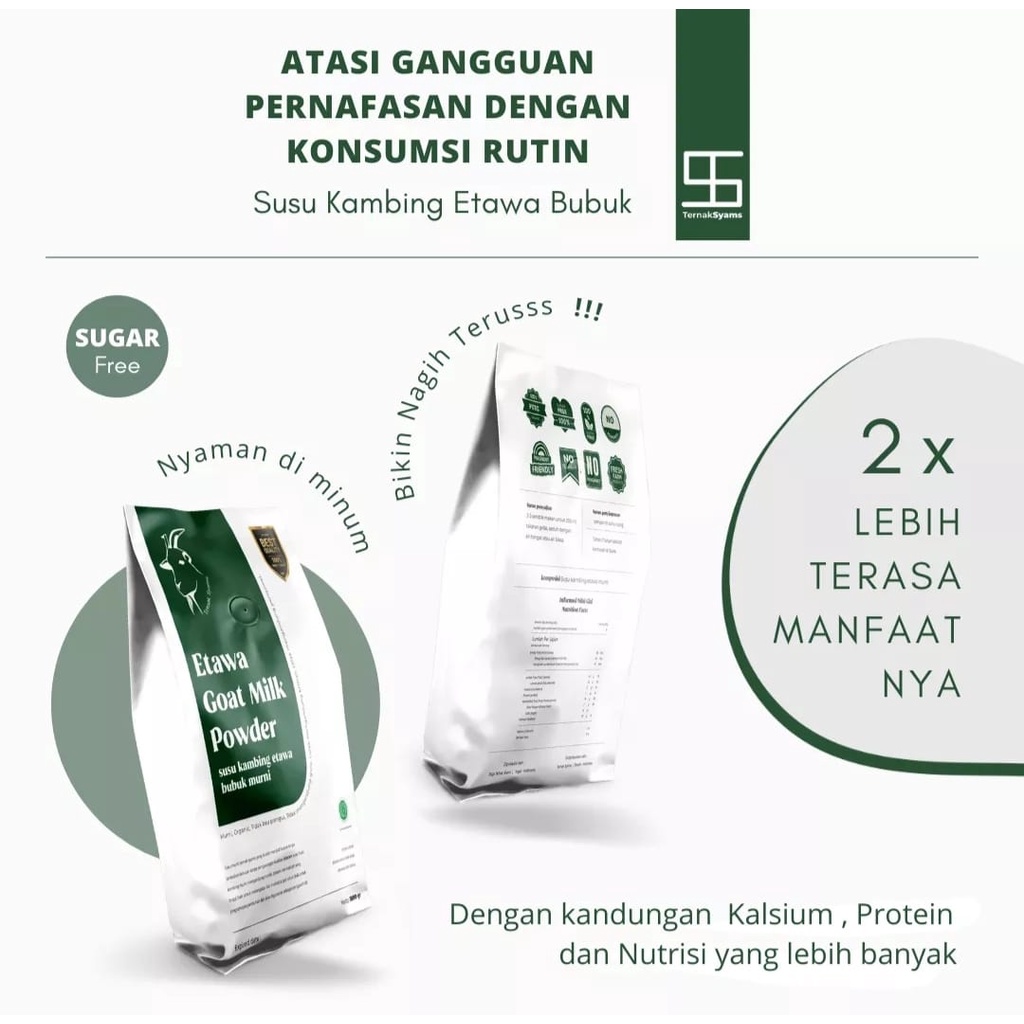 Premium Susu Kambing Etawa Bubuk Syams  Pure Murni Alami Organik Pasteurisasi Etawaku platinum tanpa