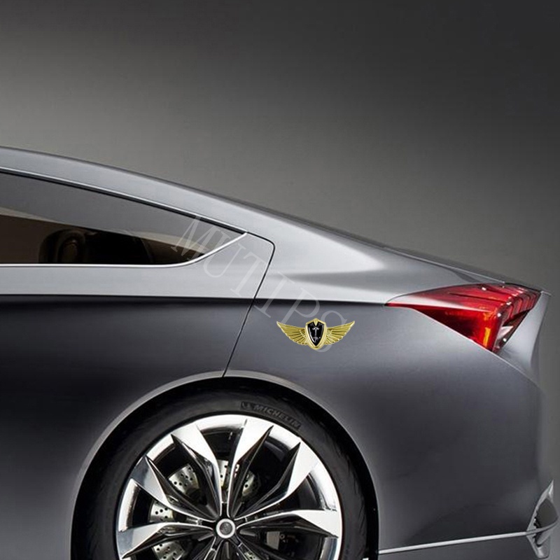 Tesla Sticker Emblem Dekorasi Body Mobil Bentuk Sayap 3D Bahan Metal Untuk Model 3 Ys X