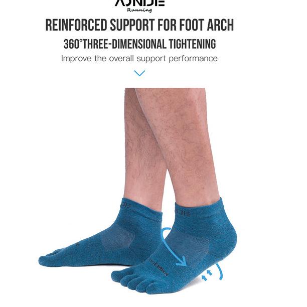 Aonijie E4109S Running Toe Socks - Kaos kaki Jari Lari Sepeda - BLACK - S