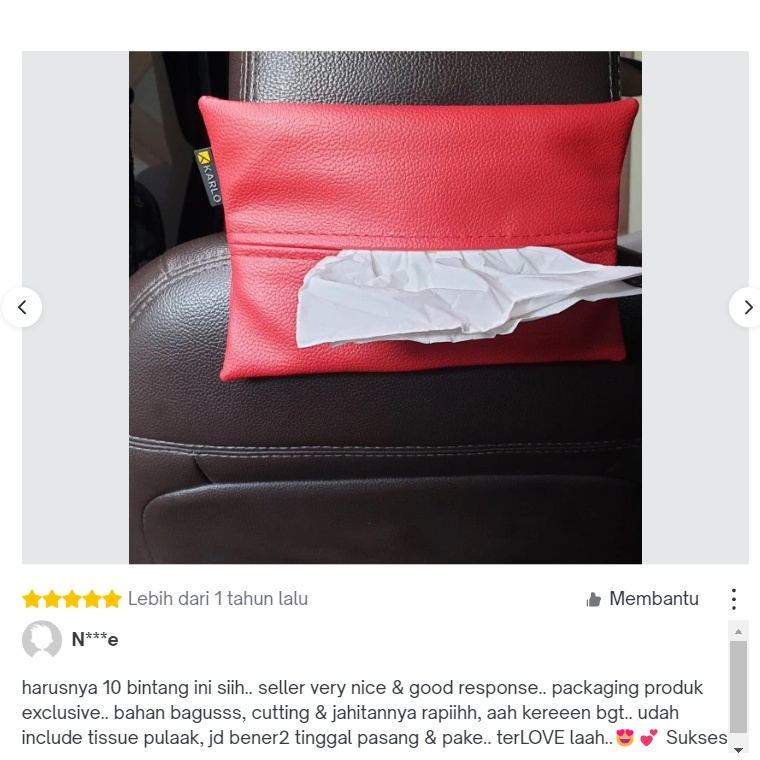Karlo Tempat Tissue Tisu Mobil Premium Sun Visor Jok Basic Grey Abu